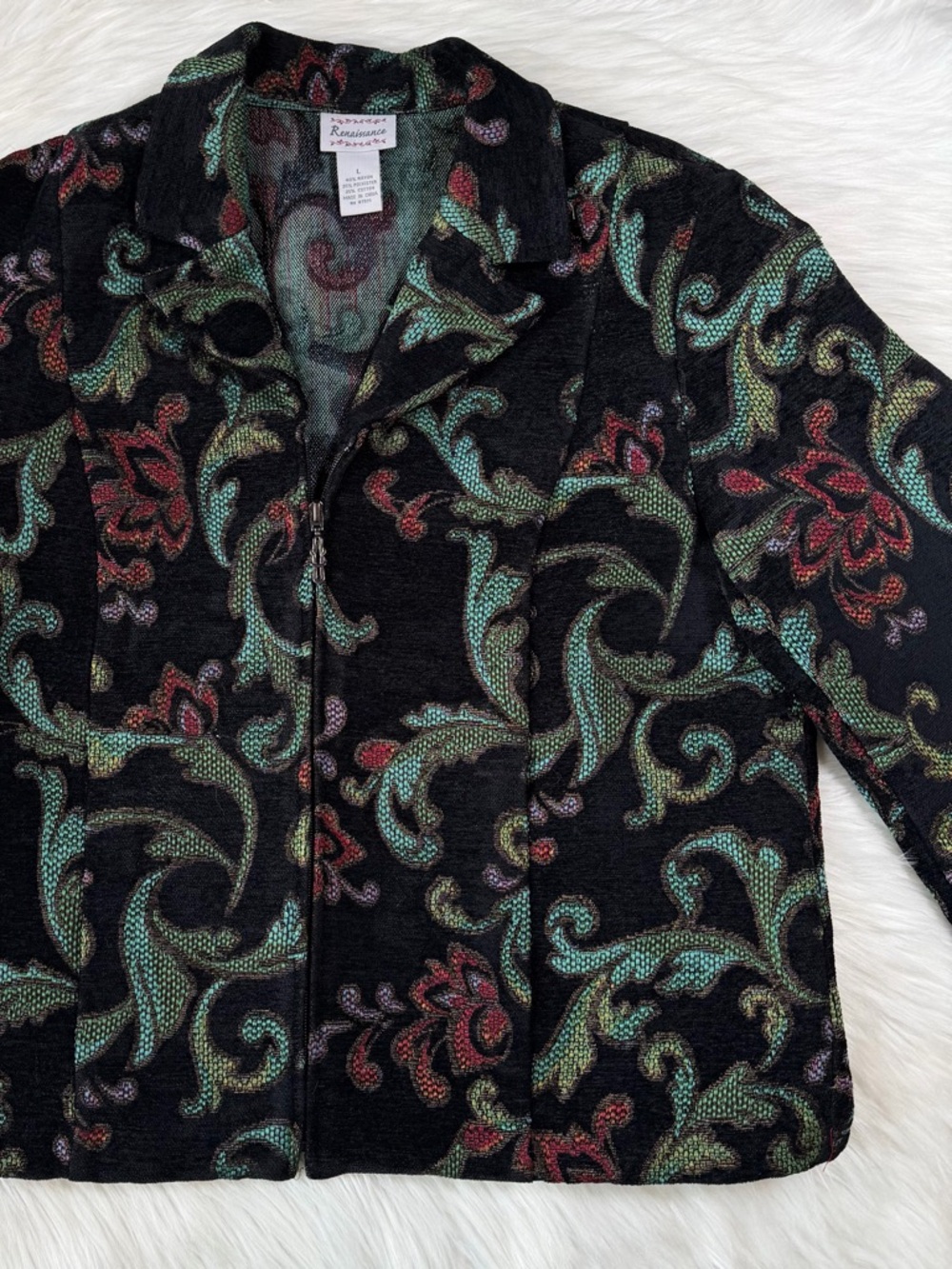 Vintage Renaissance Floral Tapestry Blazer